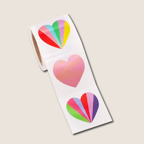 Rainbow heart stickers
