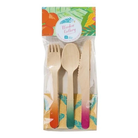 *SALE* Colourful Tropical fiesta wooden cutlery