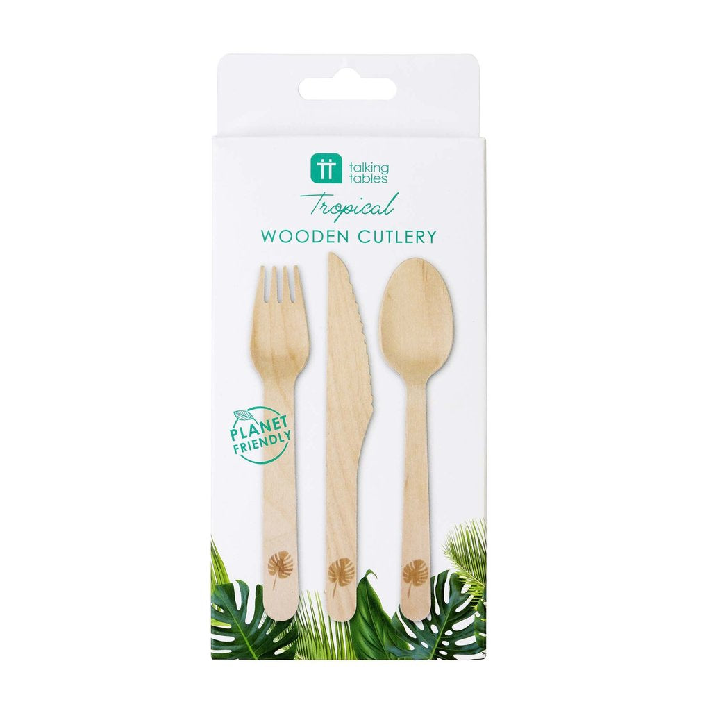 Tropical fiesta wooden cutlery