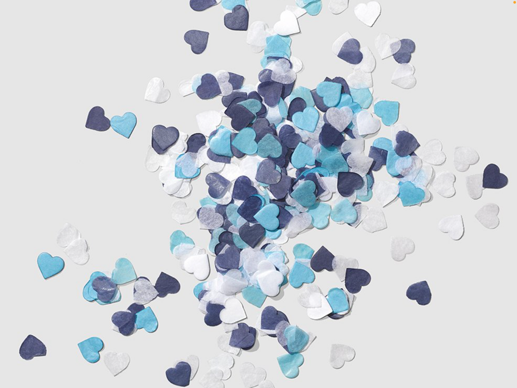 Blue heart confetti