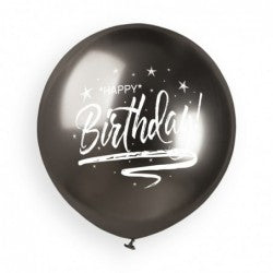 Helium inflated 19” happy birthday latex balloon - 3 colour choices