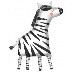 Supershape foil balloon - get wild zebra