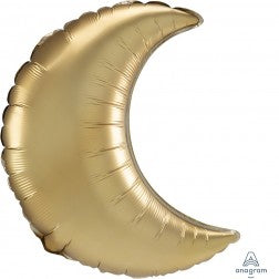 Standard crescent moon - gold satin