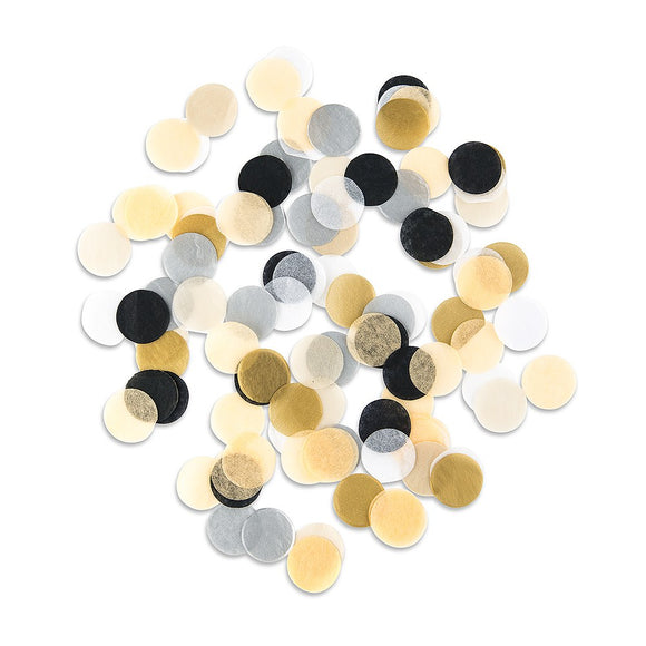 Gold, silver, black white confetti mix