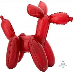 Air fill - red balloon dog -DOES NOT TAKE HELIUM