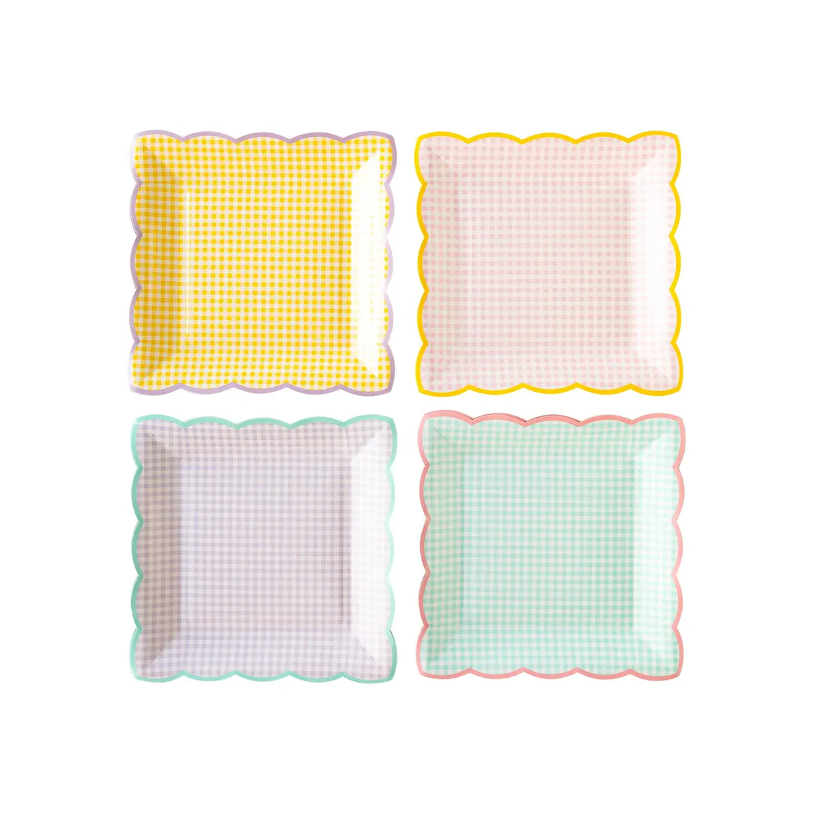 Pastel gingham plates