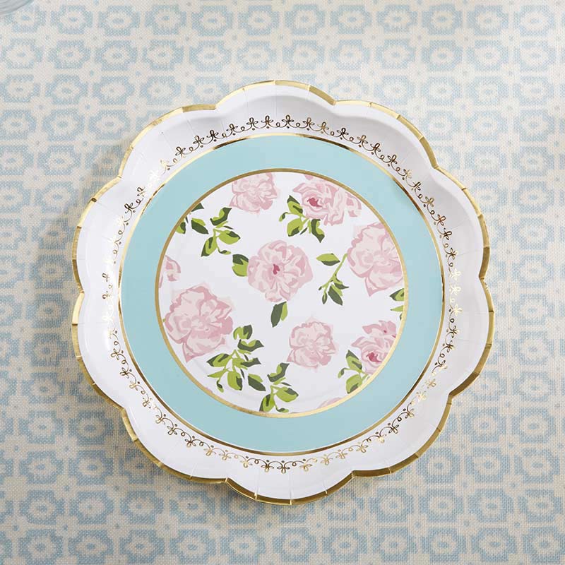 Tea time whimzy 9 inch teal plates
