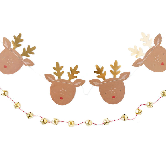 Believe reindeer - reindeer/bell banner set