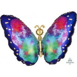 Supershape foil balloon - tie dye butterfly