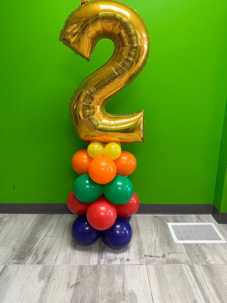 5 foot free standing number balloon column