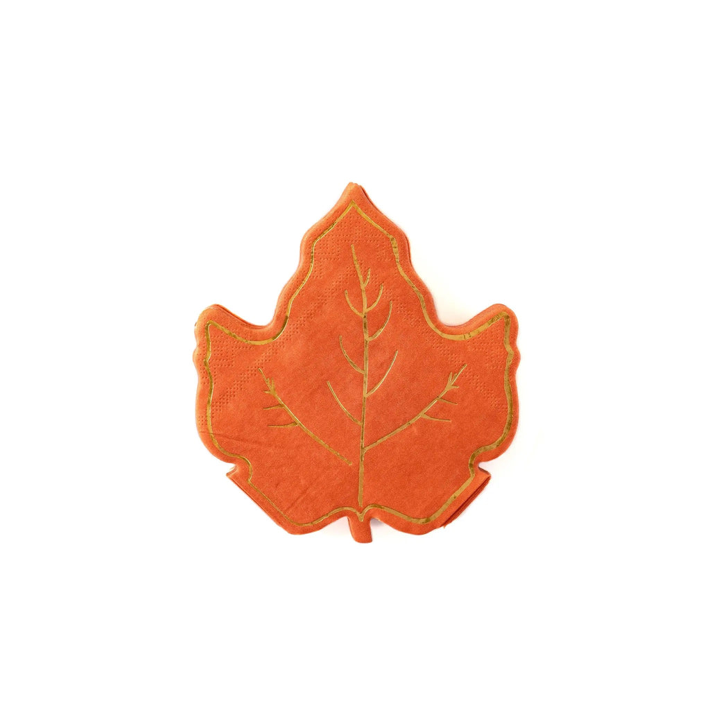 Harvest maple leaf shaped cocktail napkins