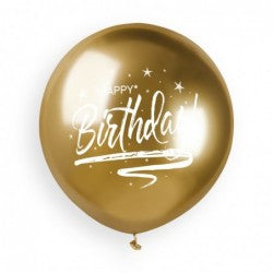 Helium inflated 19” happy birthday latex balloon - 3 colour choices