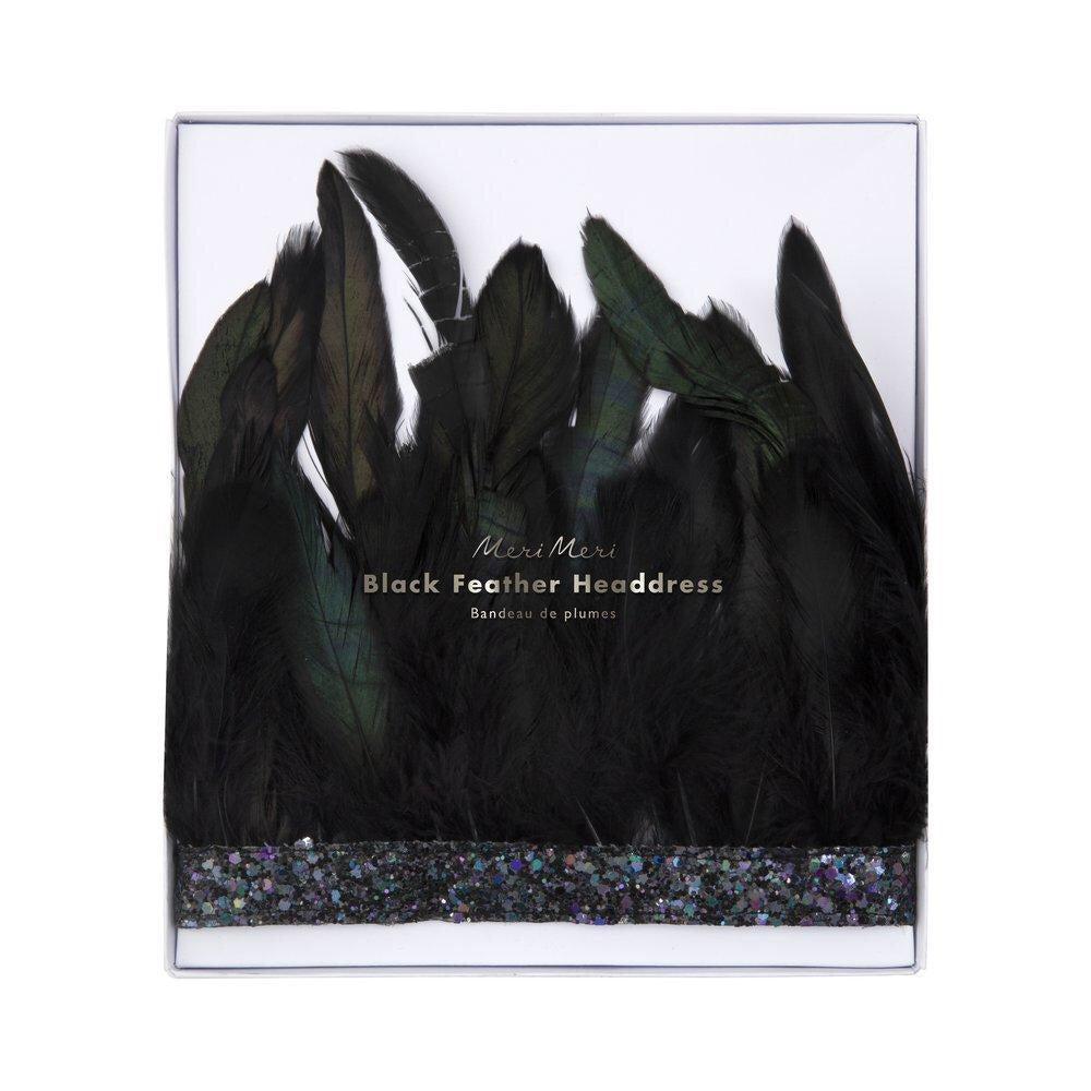 Black feather crown - Meri Meri