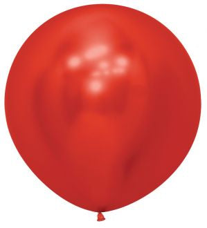 Helium inflated 24” latex balloon - reflex red