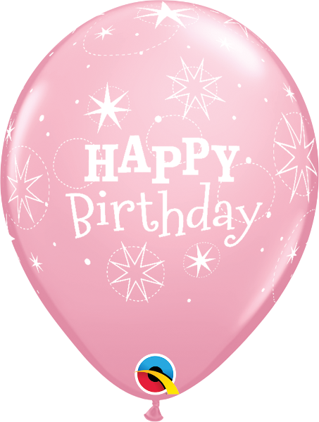 11” latex happy birthday balloons for you to fill at home - pack of 5 - various colour choices