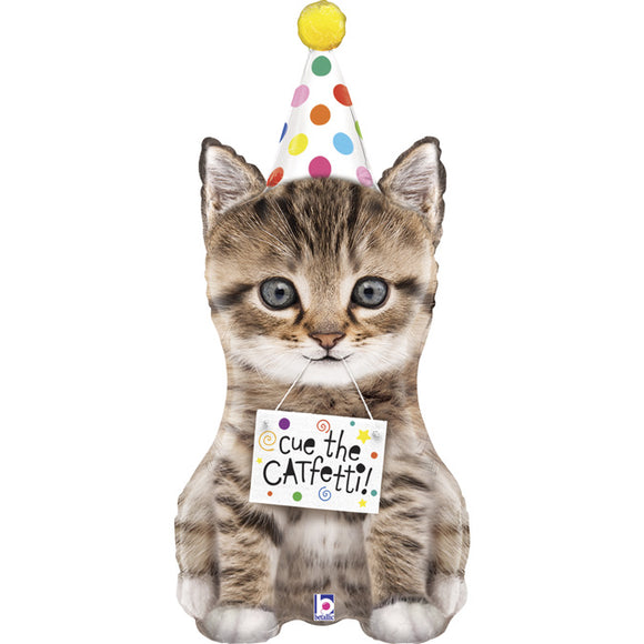 Supershape foil balloon - Cue the cat fetti Supershape balloon