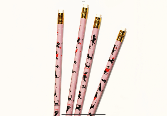 Pack of 4 Cat club pencils - Mr Boddington’s studio