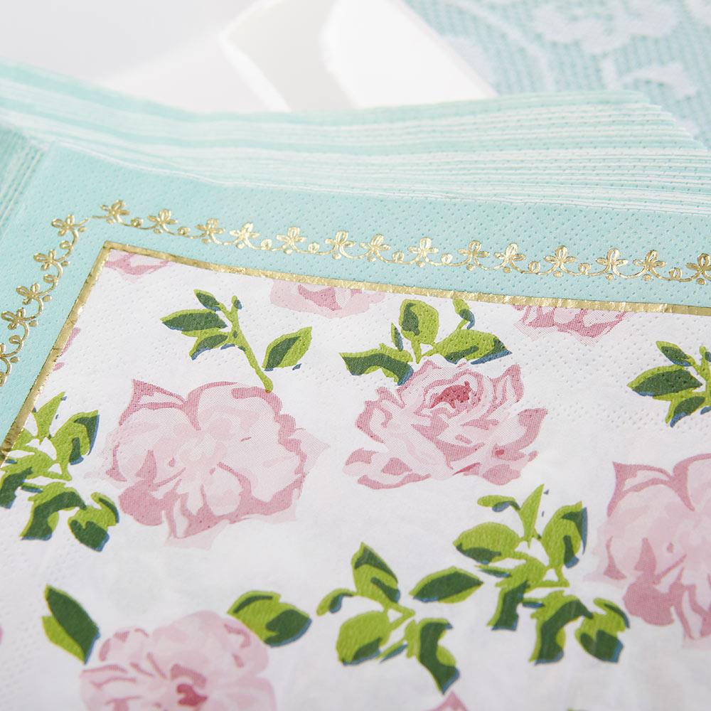 Tea time whimzy teal napkins (30)