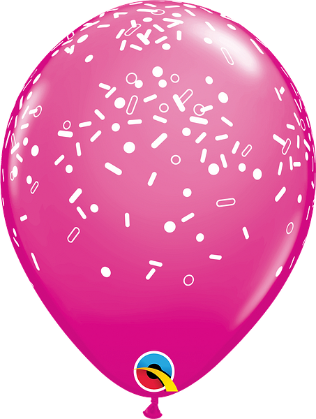 Helium inflated 11” balloon - sprinkles