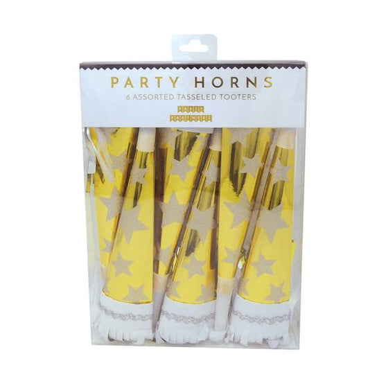 Tassel gold star party horns