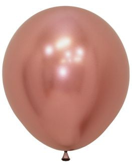 Helium inflated 18” latex balloon - reflex rose gold