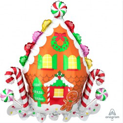 Supershape foil balloon - gingerbread house
