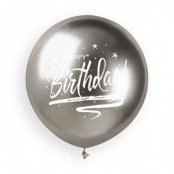 Helium inflated 19” happy birthday latex balloon - 3 colour choices