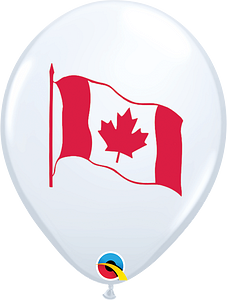 Helium inflated 11” latex balloon - Canada flag