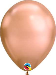 Helium inflated 11” balloon - chrome rose gold
