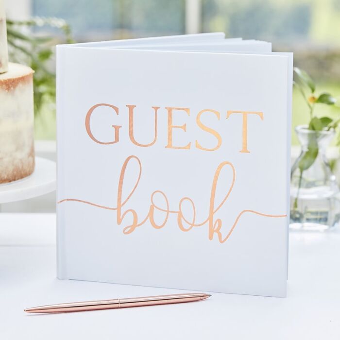 Rose gold guest book