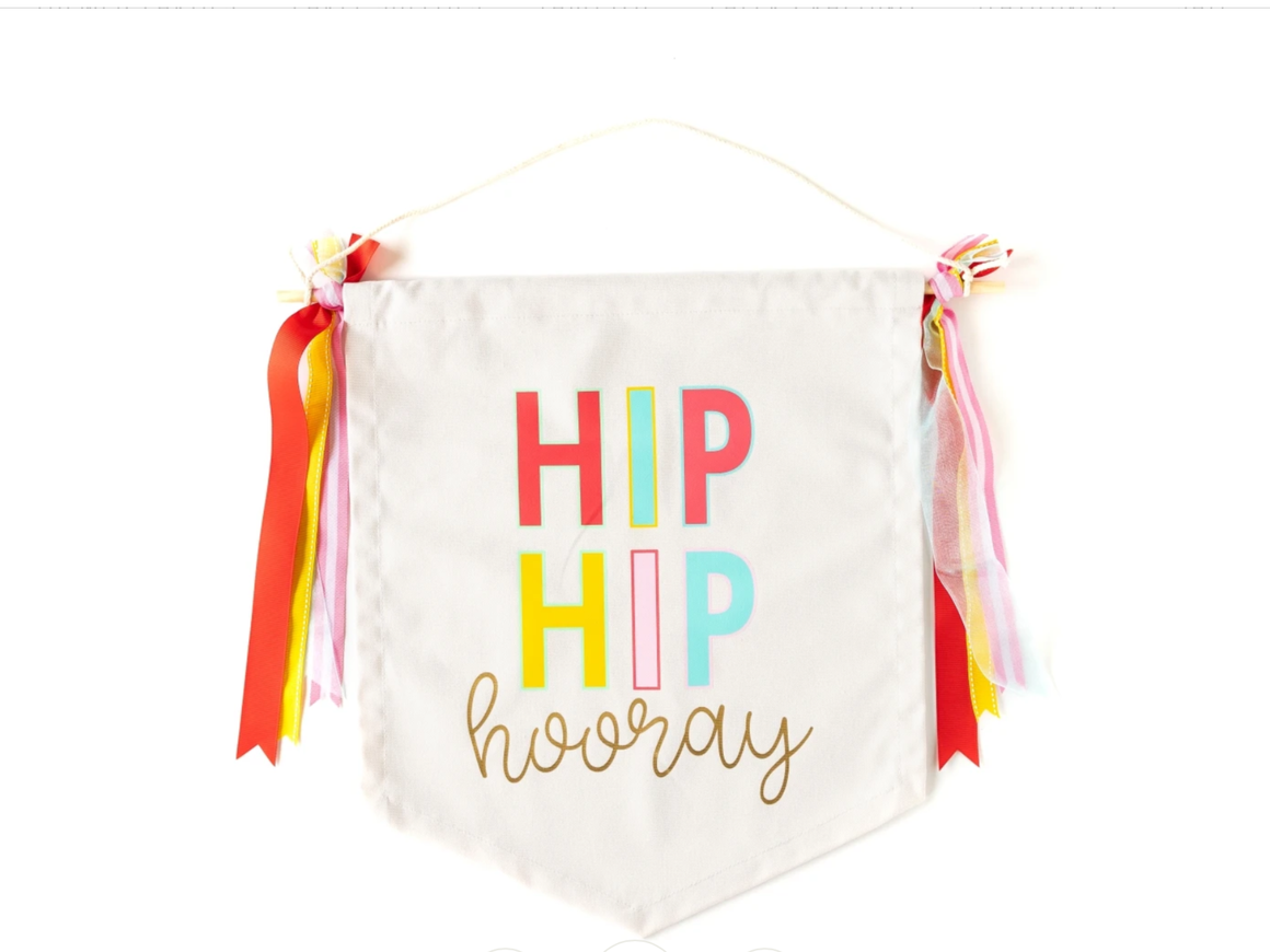 Hip hip hooray canvas banner