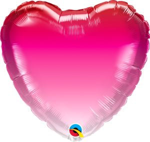 18” foil pink ombre heart
