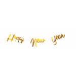 Happy new year gold script banner