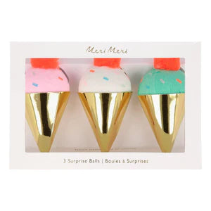 Ice cream surprise balls (pack of 3) - Meri Meri