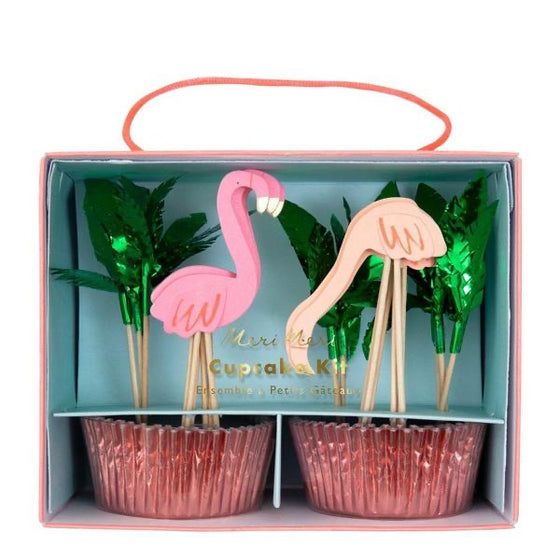 Neon flamingo cupcake kit - Meri Meri