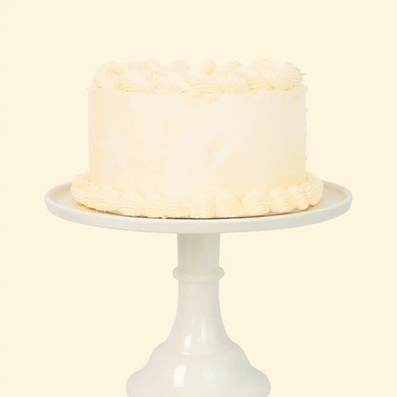 Melamine cake stand - Cream/White linen