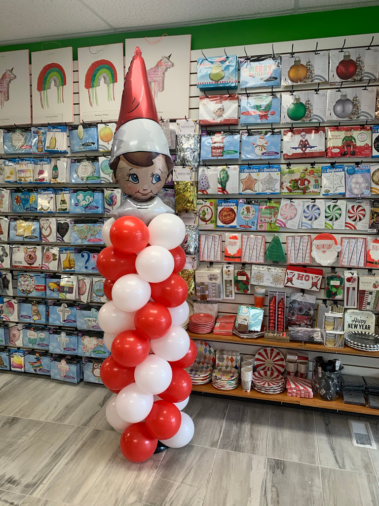 Elf on the shelf balloon pillar