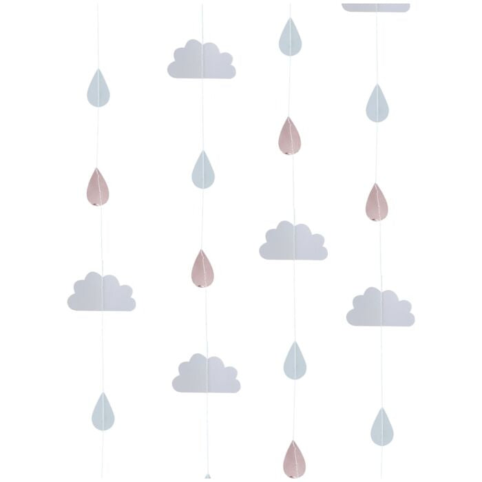 Raindrops and clouds hanging decor