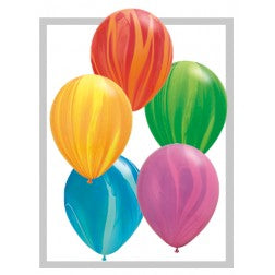 11” marble latex balloons for you to fill at home - pack of 5