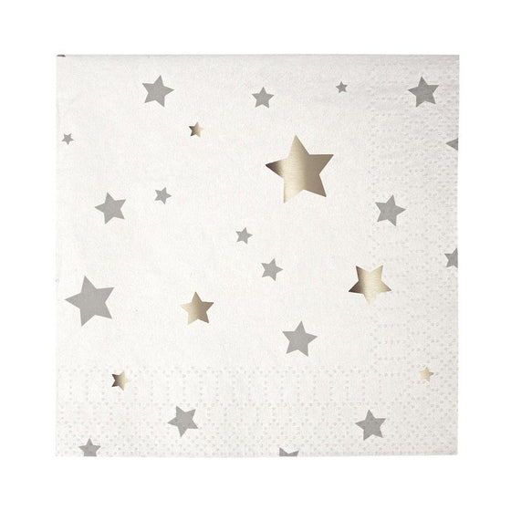 Silver star small napkins - Meri Meri