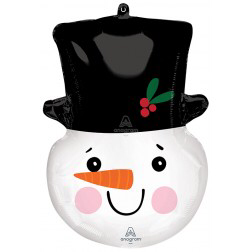 Supershape foil balloon - smiley snowman head