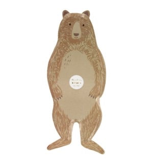 Brown bear plates - Meri Meri