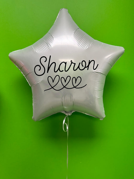 Custom 18” foil balloon (24 hour notice required) heart, star or circle - various colours -