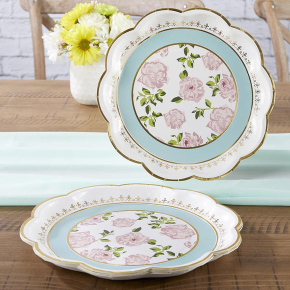 Tea time whimzy 9 inch teal plates
