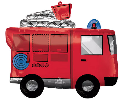 Supershape foil balloon - Shaped fire truck