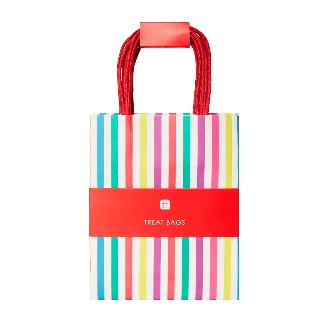 Rainbow striped treat bags - pack of 8