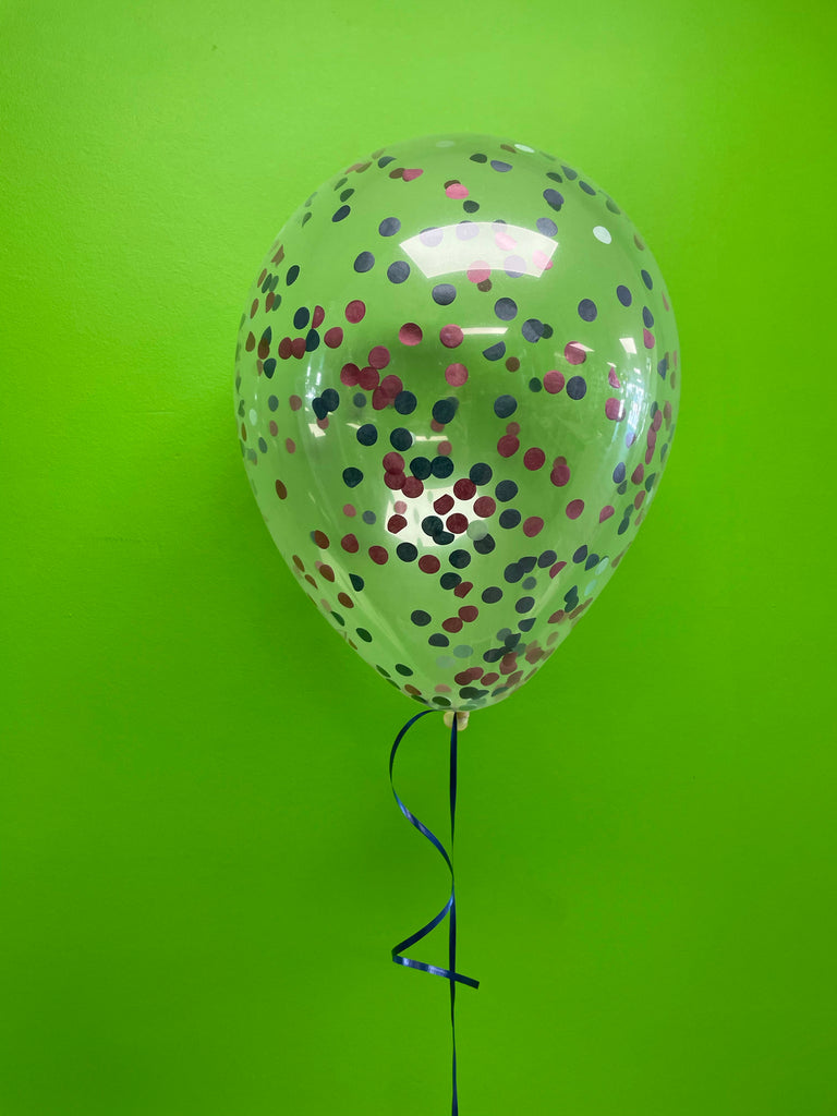 Helium inflated Burnside confetti balloon - various sizes - SAME DAY BALLOON WILL NOT FLOAT NEXT DAY