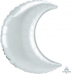 Standard crescent moon- white satin