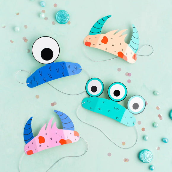 Little monsters party headband set