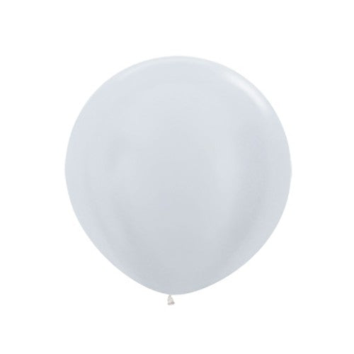 Helium inflated 24” latex balloon - white